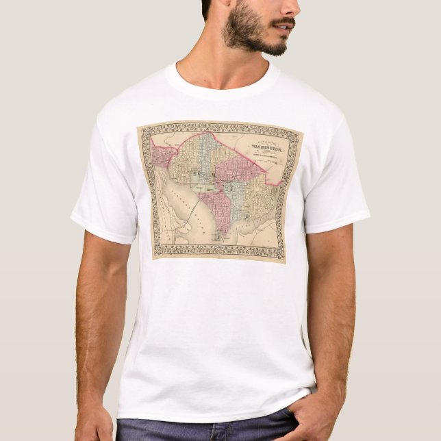 Camiseta Mapa de Washington por Mitchell (Frente)