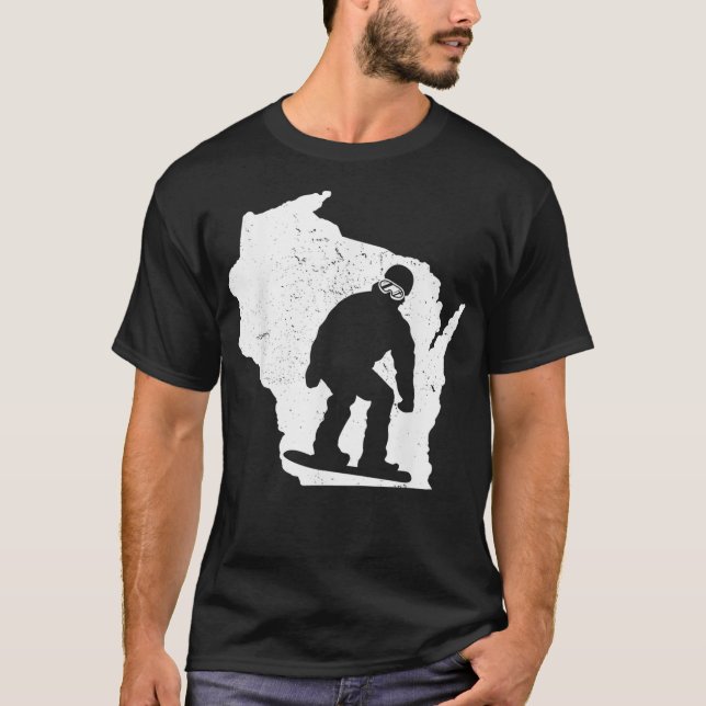 Camiseta Mapa de Wisconsin Snowboard Design Snowboard Extr  (Frente)