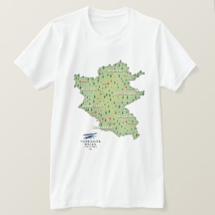 Camiseta Mapa de Yorkshire Dales Inglaterra
