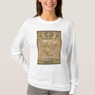 Camiseta Mapa decorativo dos Estados Unidos e do México