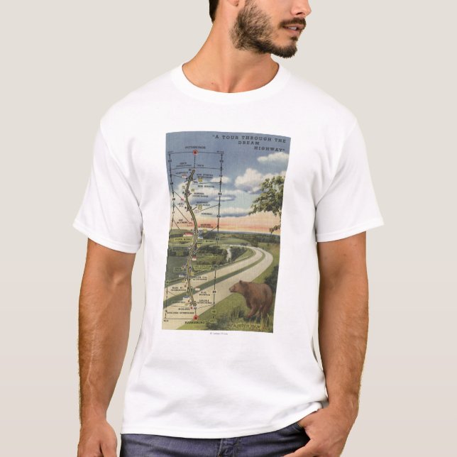 Camiseta Mapa detalhado "da estrada ideal " (Frente)