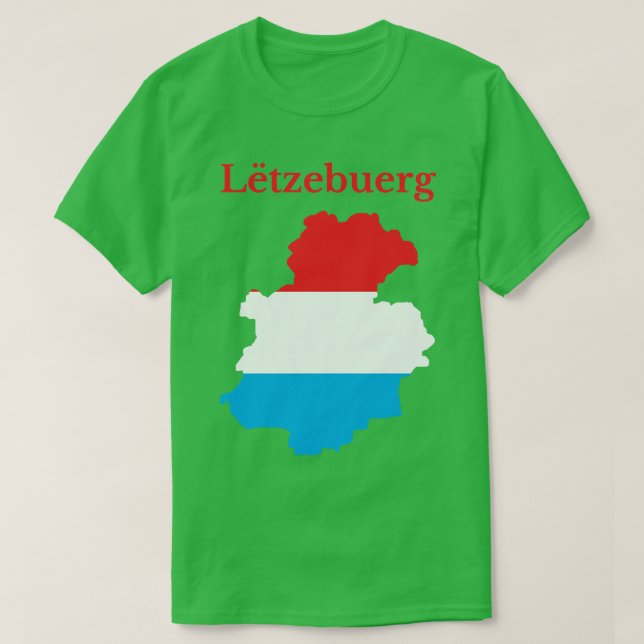 Camiseta Mapa distrital do Luxemburgo (Frente do Design)