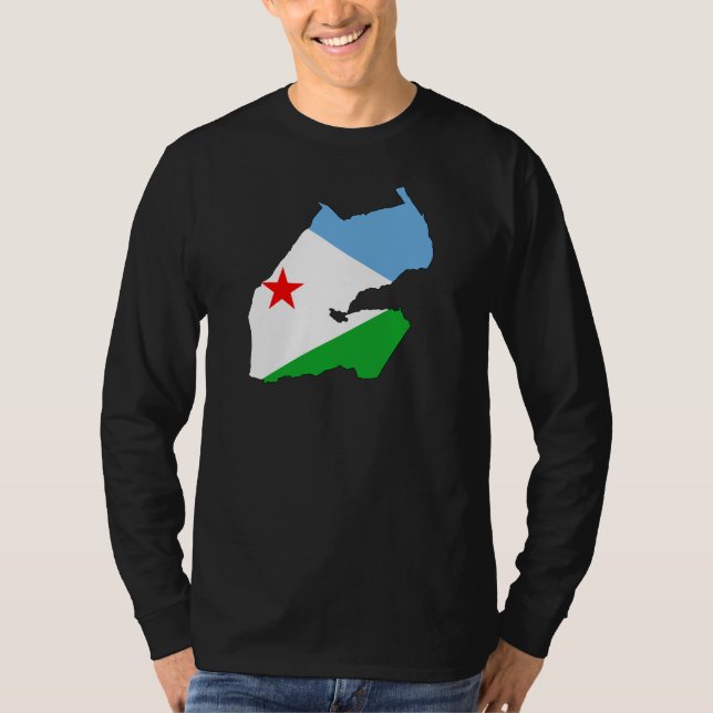 Camiseta Mapa DJ da bandeira de Djibouti (Frente)
