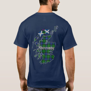 Camiseta Mapa do Abercrombie Clan e do Tartan