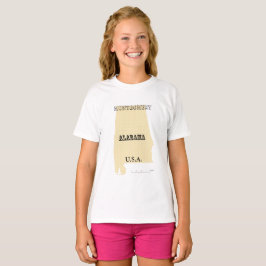 Camiseta - Mapa do Alabama com Cidade