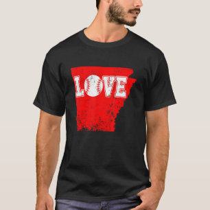 Camiseta Mapa do Arkansas Estado dos EUA Homens Mulheres Cr