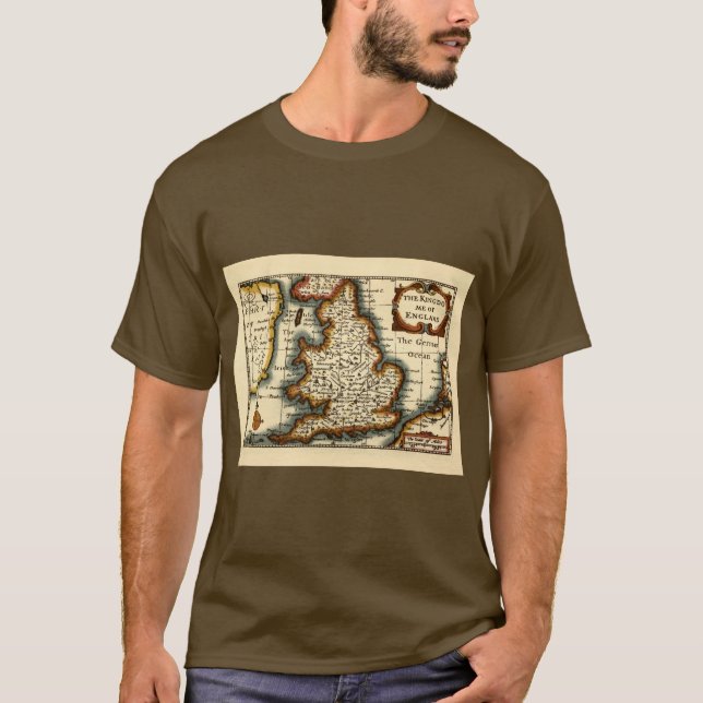 Camiseta Mapa do Atlas Antiquário Antiquário do Condado de  (Frente)
