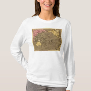 Camiseta Mapa do atlas colorido da mão de Oceanica