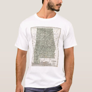 Camiseta Mapa do atlas de Alabama