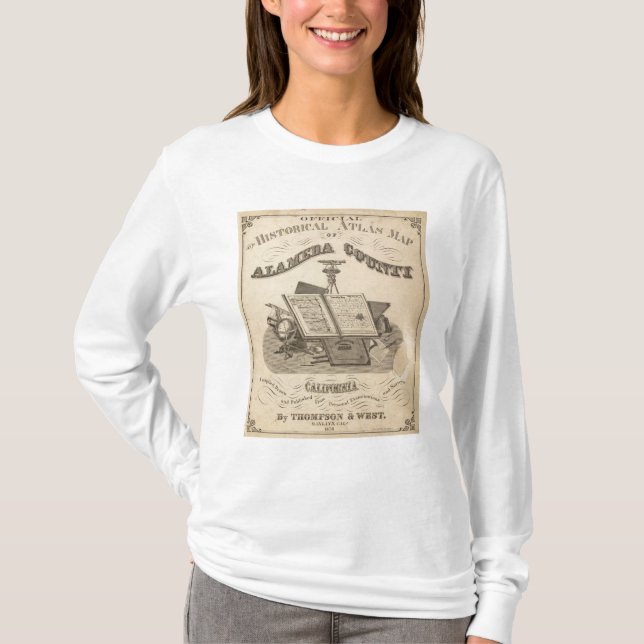 Camiseta Mapa do atlas de Alameda County do frontispício (Frente)