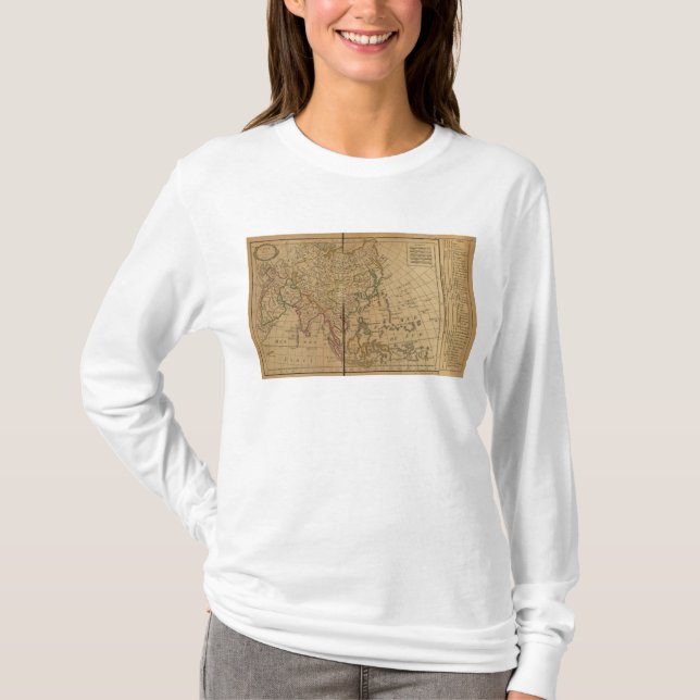 Camiseta Mapa do atlas de Ásia (Frente)