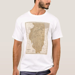 Camiseta Mapa do atlas de Illinois