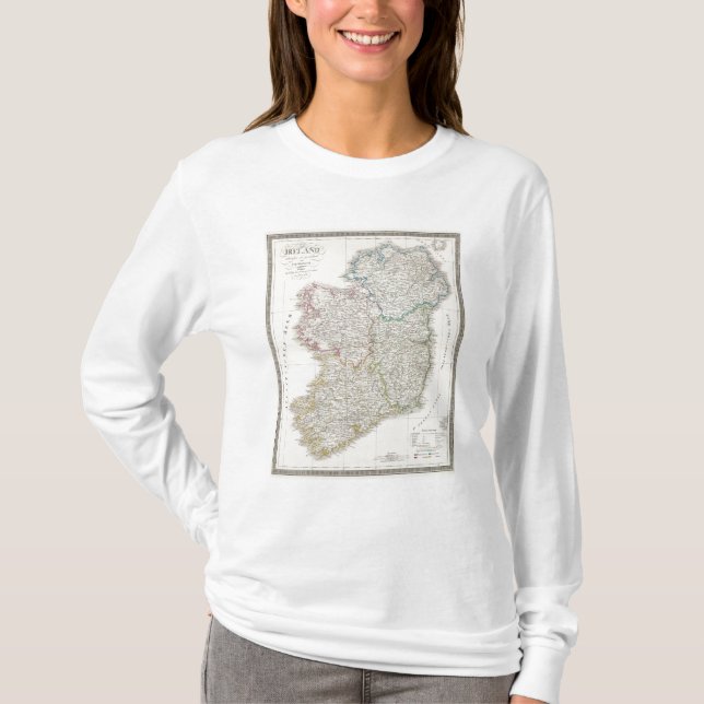 Camiseta Mapa do atlas de Ireland (Frente)