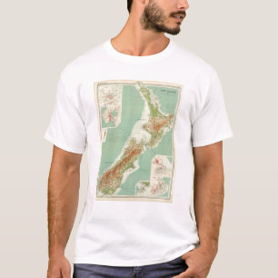 Camiseta Mapa do atlas de Nova Zelândia