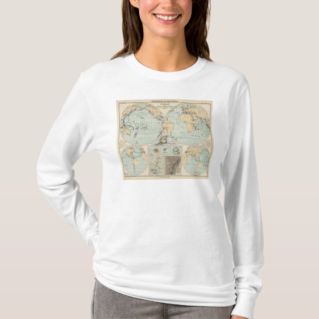 Camiseta Mapa do atlas do DES Erdinnern de Thatigkeit (Frente)