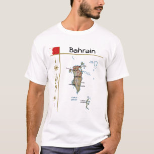Camiseta Mapa do Barém + Sinalizador + Título T-Shirt