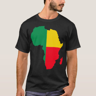 Camiseta Mapa do Benin Flag Clited na África Dentro