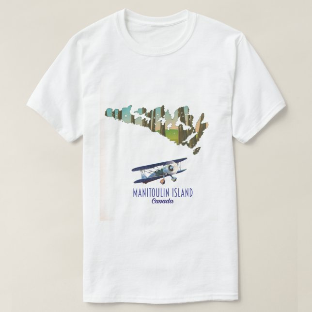 Camiseta Mapa do Canadá na Ilha Manitoulin (Frente do Design)