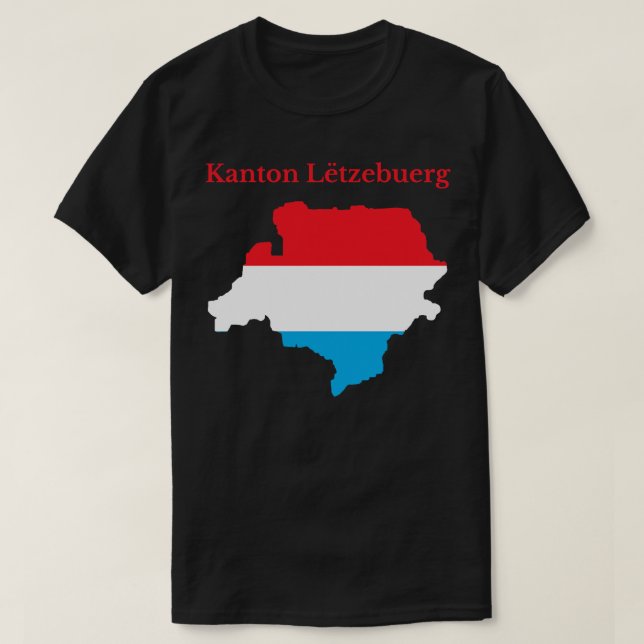 Camiseta Mapa do Cantão de Luxemburgo (Frente do Design)