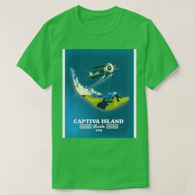 Camiseta Mapa do Captiva Island Florida USA (Frente do Design)