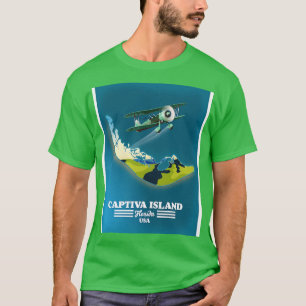 Camiseta Mapa do Captiva Island Florida USA