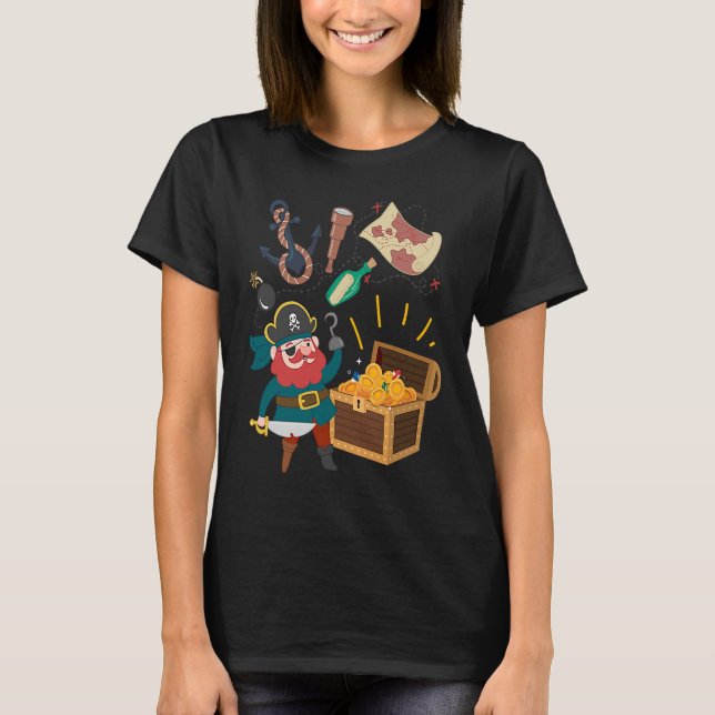 Camiseta Mapa do Carnaval Arr de criança pirata (Frente)