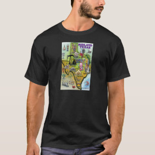 Camiseta Mapa do Cartoon do Texas Midland