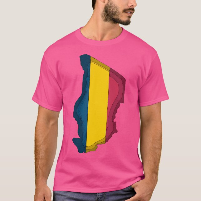 Camiseta Mapa do Chade com Bandeira do Chade (Frente)