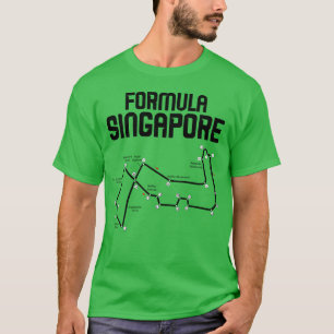 Camiseta Mapa do Circuito de Corrida de Fórmula Singapura C