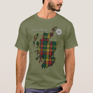 Camiseta Mapa do Clan Buchanan Crest & Tartan