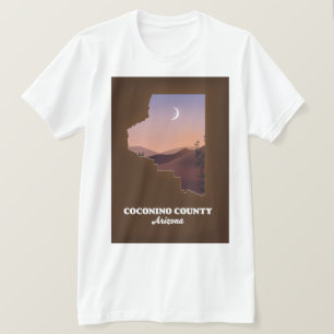 Camiseta Mapa do Condado de Coconino Arizona.