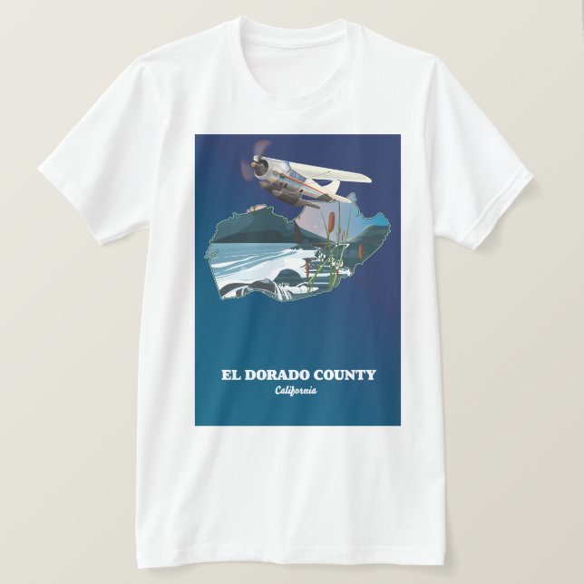 Camiseta Mapa do Condado de El Dorado, Califórnia (Frente do Design)
