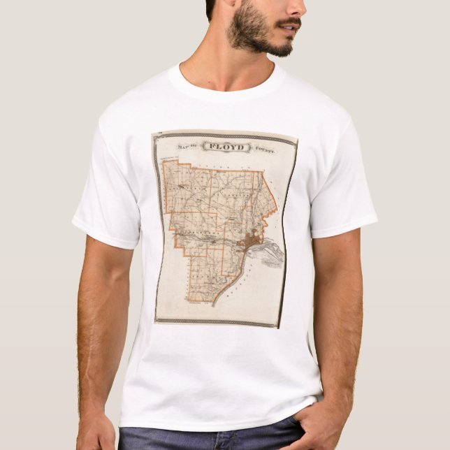 Camiseta Mapa do Condado de Floyd (Frente)