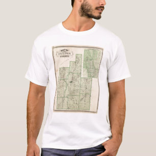 Camiseta Mapa do Condado de Fulton com Rochester, Fulton Co