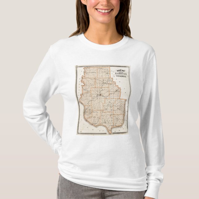 Camiseta Mapa do Condado de Harrison (Frente)