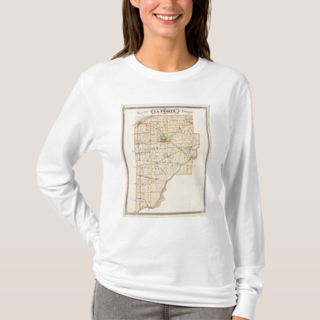 Camiseta Mapa do condado de Porte do La (Frente)