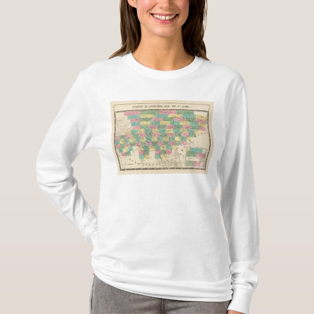 Camiseta Mapa do conjunto de Ásia (Frente)