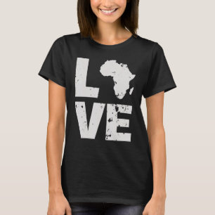Camiseta Mapa do Continente Africano Eu Amo a África
