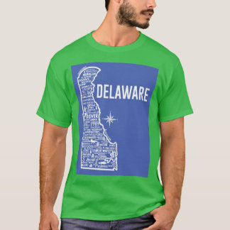 Camiseta Mapa do Delaware