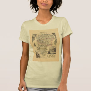 Camiseta Mapa do Departamento de Aisne França Alexandre Vui