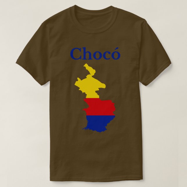 Camiseta Mapa do Departamento de Choco na Colômbia (Frente do Design)