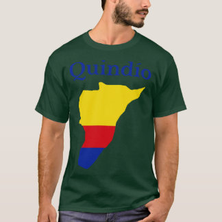 Camiseta Mapa do Departamento de Quindio na Colômbia