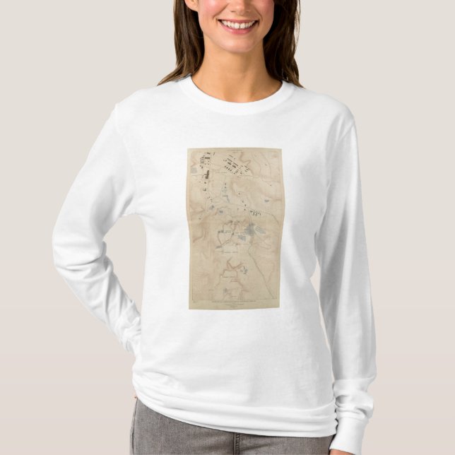 Camiseta Mapa do detalhe de Mammoth Hot Springs (Frente)