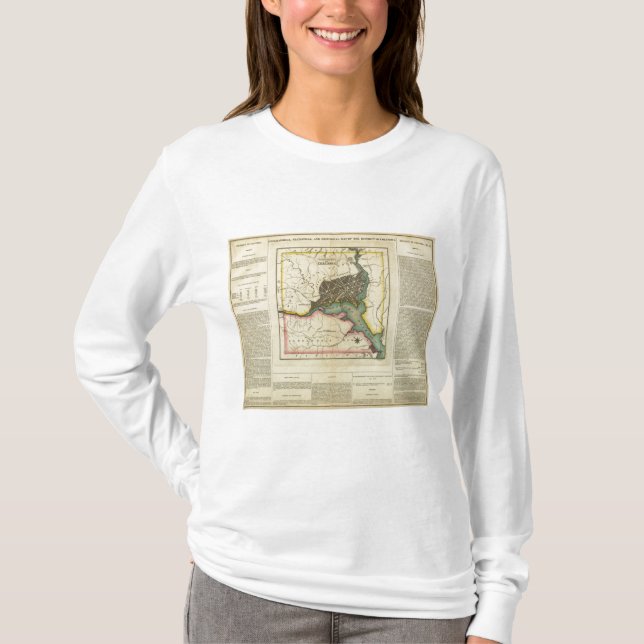 Camiseta Mapa do distrito de Columbia (Frente)