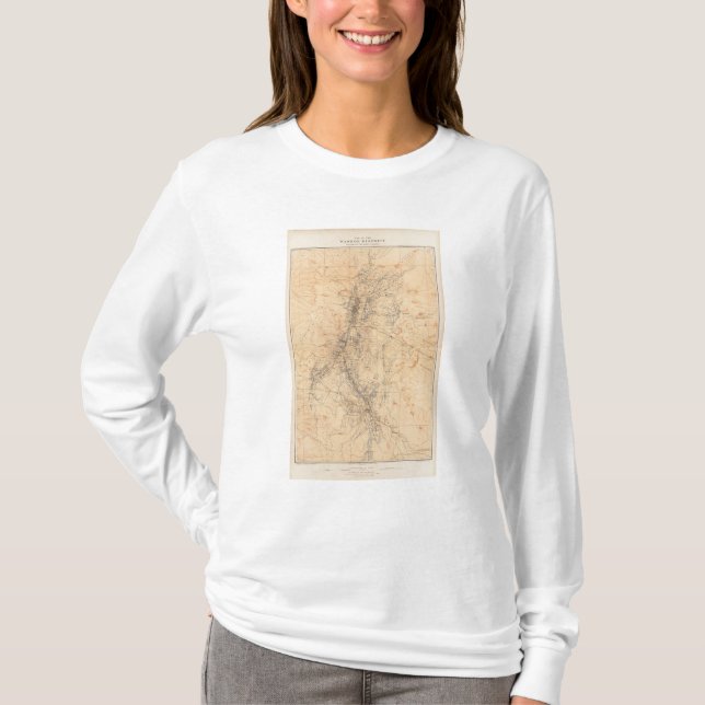 Camiseta Mapa do distrito de Washoe que mostra (Frente)
