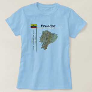 Camiseta Mapa do Equador + Sinalizador + Título T-Shirt