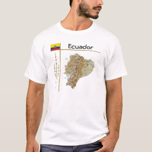 Camiseta Mapa do Equador + Sinalizador + Título T-Shirt