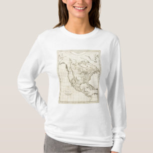 Camiseta Mapa do esboço de America do Norte