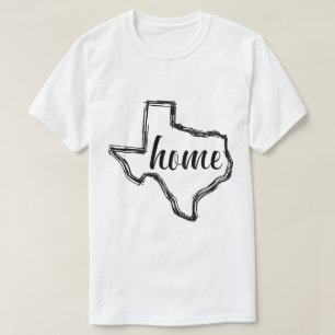 Camiseta Mapa do esboço do estado de origem de Texas