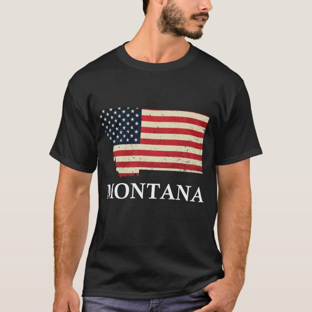 Camiseta Mapa do Estado Americano Bandeira 4 de julho do Or (Frente)